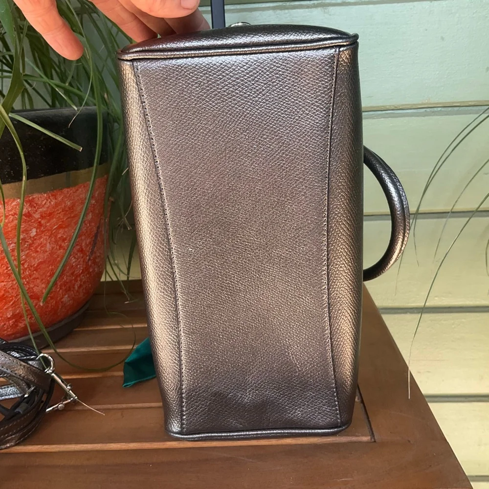 Coach Metallic Gray Boston Style Satchel Doctor Bag F56125 EUC - Picture 10 of 15